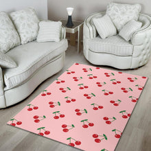 Load image into Gallery viewer, cherry pattern pink background Area Rug
