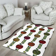 Load image into Gallery viewer, colorful apples leave zebra stripe Area Rug
