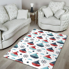 Load image into Gallery viewer, Cute color paper sailboat pattern Area Rug
