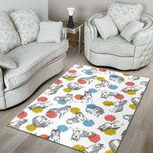Load image into Gallery viewer, Siberian husky and colorful circle pattern Area Rug
