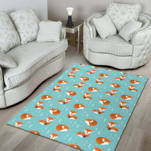 Load image into Gallery viewer, Fox pattern blue b ackground Area Rug
