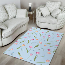 Load image into Gallery viewer, Watercolor Tulips pattern Area Rug
