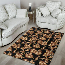 Load image into Gallery viewer, Brown Hibiscus Pattern Print Design HB06 Area Rugs
