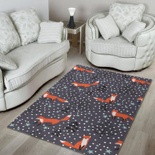 Load image into Gallery viewer, Fox Snow Winter Pattern Area Rug
