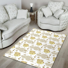 Load image into Gallery viewer, Gold Meneki Neko Lucky Cat Pattern Area Rug
