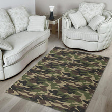Load image into Gallery viewer, Dark Green camo camouflage pattern Area Rug
