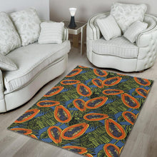 Load image into Gallery viewer, Colorful papaya tropical leaves Area Rug
