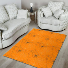 Load image into Gallery viewer, Cobweb Spider Web Pattern Orange Background Area Rug
