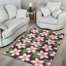 Load image into Gallery viewer, Pink Plumeria Pattern Print Design PM019 Area Rugs
