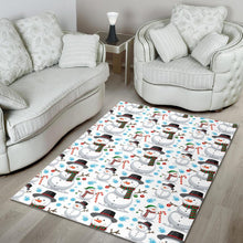 Load image into Gallery viewer, Snowman Pattern Background Area Rug
