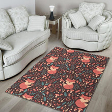 Load image into Gallery viewer, fox leaves mushroom pattern Area Rug
