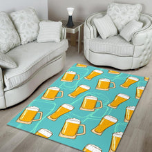 Load image into Gallery viewer, Beer pattern green background Area Rug
