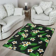Load image into Gallery viewer, White Plumeria Pattern Print Design PM023 Area Rugs
