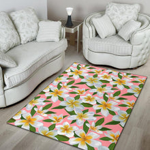 Load image into Gallery viewer, White Plumeria Pattern Print Design PM011 Area Rugs
