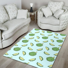 Load image into Gallery viewer, Durian pattern blue background Area Rug
