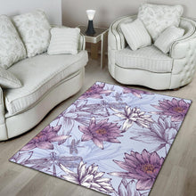Load image into Gallery viewer, Water Lily Pattern Print Design WL01 Area Rugs
