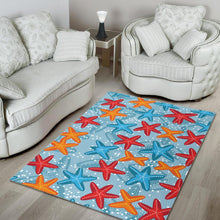 Load image into Gallery viewer, Blue red orange starfish pattern Area Rug
