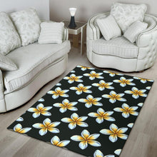 Load image into Gallery viewer, White Plumeria Pattern Print Design PM022 Area Rugs
