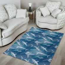Load image into Gallery viewer, Shark hand drawn Area Rug
