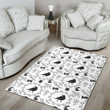 Load image into Gallery viewer, Crows floral wreath rabbit pattern Area Rug
