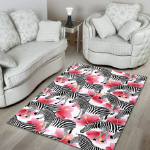Load image into Gallery viewer, Zebra Red Hibiscus Pattern Area Rug
