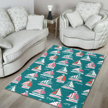 Load image into Gallery viewer, Cute sailboat pattern Area Rug
