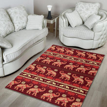 Load image into Gallery viewer, Elephant Red Pattern Ethnic Motifs Area Rug
