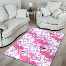 Load image into Gallery viewer, Pink flamingo flower pattern Area Rug
