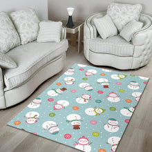 Load image into Gallery viewer, Cute snowman snowflake pattern Area Rug
