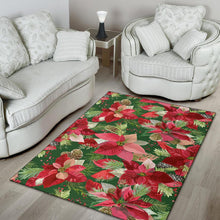 Load image into Gallery viewer, Poinsettia Pattern Print Design POT03 Area Rugs
