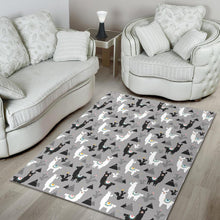Load image into Gallery viewer, Black and White Llama Pattern Area Rug

