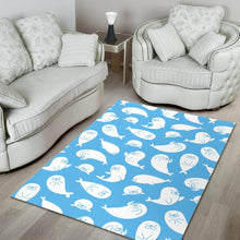 Load image into Gallery viewer, Cute white sea lion seals pattern Area Rug
