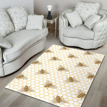 Load image into Gallery viewer, Bee honeycomb seamless design pattern Area Rug
