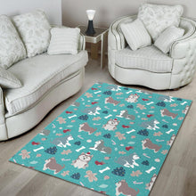 Load image into Gallery viewer, Christmas cute siberian husky puppie pattern Area Rug
