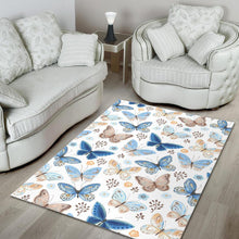 Load image into Gallery viewer, blue butterfly pattern Area Rug
