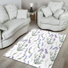 Load image into Gallery viewer, Hand painting Watercolor Lavender Area Rug
