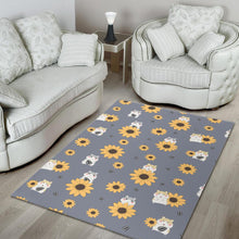 Load image into Gallery viewer, Cute hamster sunflower pattern background Area Rug
