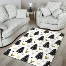 Load image into Gallery viewer, Christmas tree holly snow star pattern Area Rug
