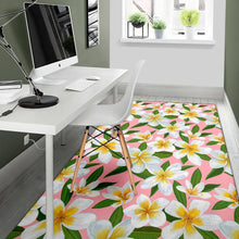 Load image into Gallery viewer, White Plumeria Pattern Print Design PM011 Area Rugs
