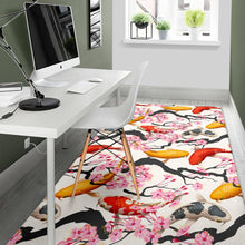 Load image into Gallery viewer, Colorful Koi Fish Carp Fish and Sakura Pattern Area Rug
