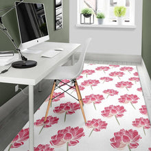 Load image into Gallery viewer, Pink lotus waterlily pattern Area Rug
