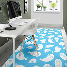 Load image into Gallery viewer, Cute white sea lion seals pattern Area Rug
