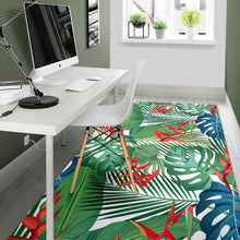 Load image into Gallery viewer, heliconia palm and monstera  leaves pattern Area Rug
