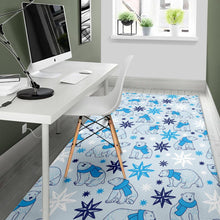 Load image into Gallery viewer, Polar Bear Pattern Blue Background Area Rug
