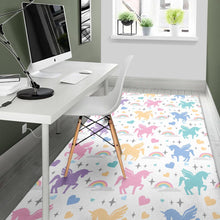 Load image into Gallery viewer, colorful unicorn rainbow heart pattern Area Rug

