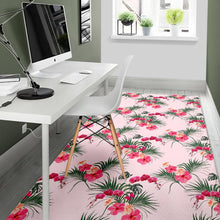Load image into Gallery viewer, Red Pink Orchid Hibiscus Pattern Area Rug
