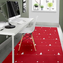 Load image into Gallery viewer, Christmas tree star snow red background Area Rug
