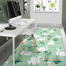 Load image into Gallery viewer, White swan lake pattern Area Rug
