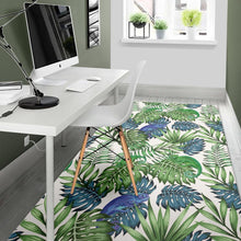 Load image into Gallery viewer, Green Blue Chameleon Lizard Leaves Pattern Area Rug
