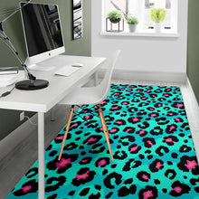 Load image into Gallery viewer, Green leopard skin print pattern Area Rug
